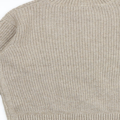 Marks and Spencer Womens Brown Round Neck Polyester Pullover Jumper Size S