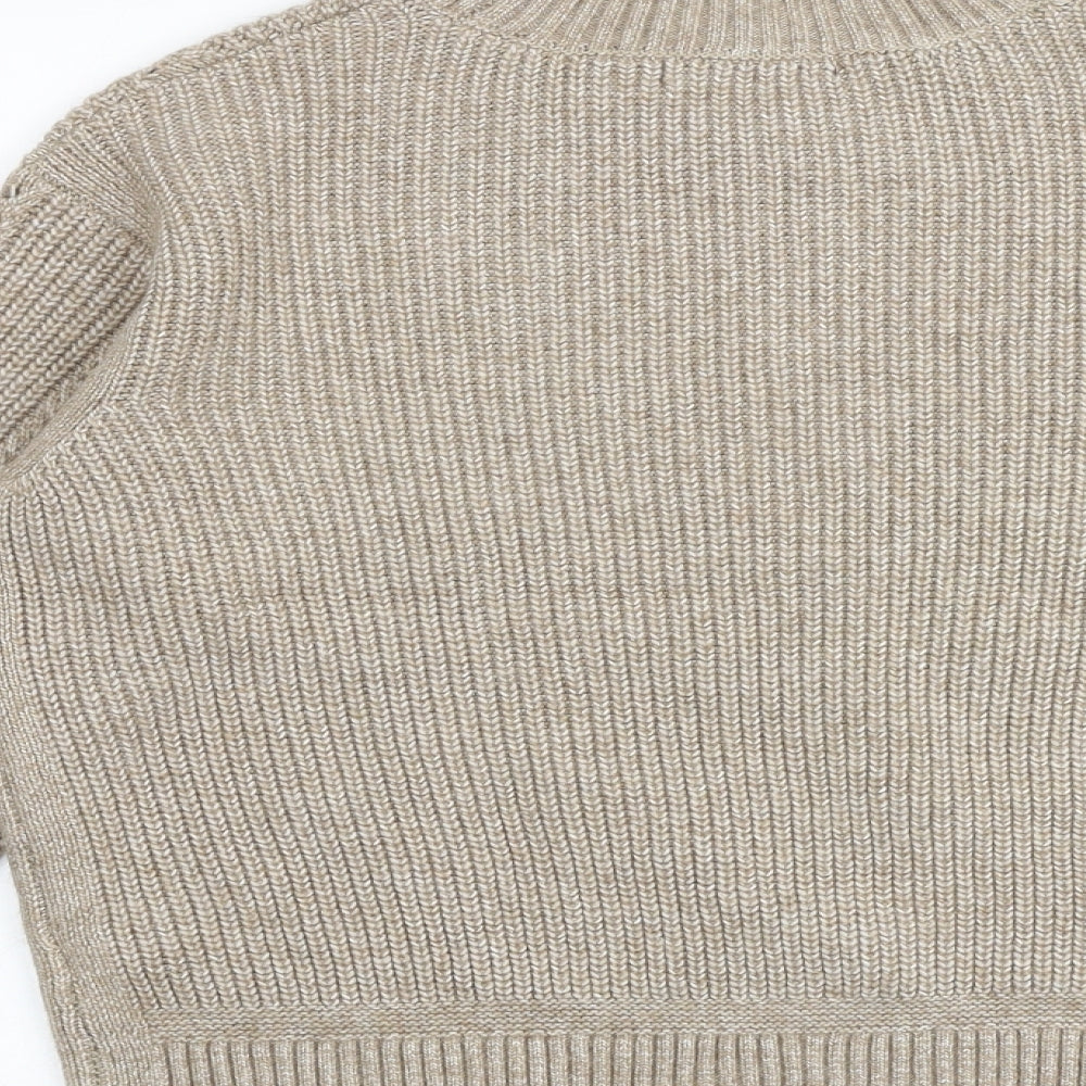 Marks and Spencer Womens Brown Round Neck Polyester Pullover Jumper Size S