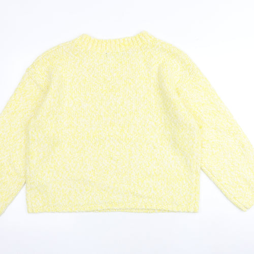 Marks and Spencer Womens Yellow Round Neck Polyester Pullover Jumper Size L
