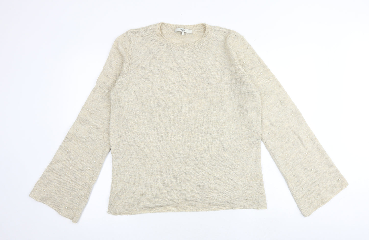 NEXT Womens Brown Round Neck Acrylic Pullover Jumper Size 12