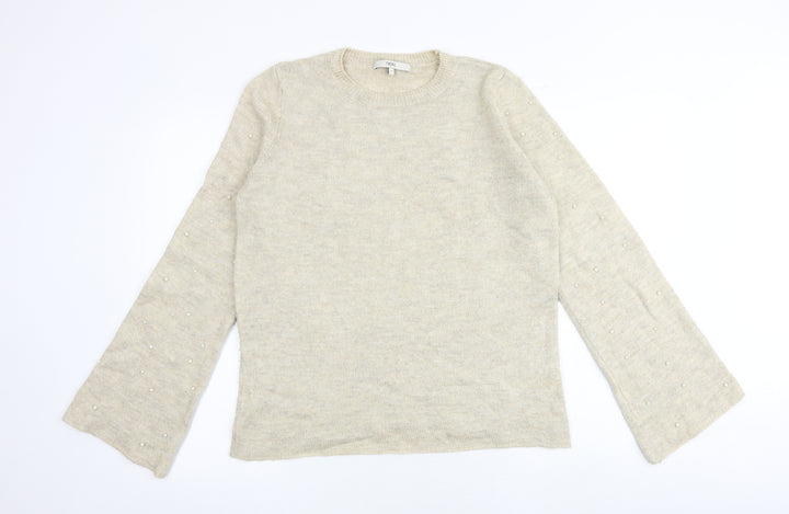 NEXT Womens Brown Round Neck Acrylic Pullover Jumper Size 12