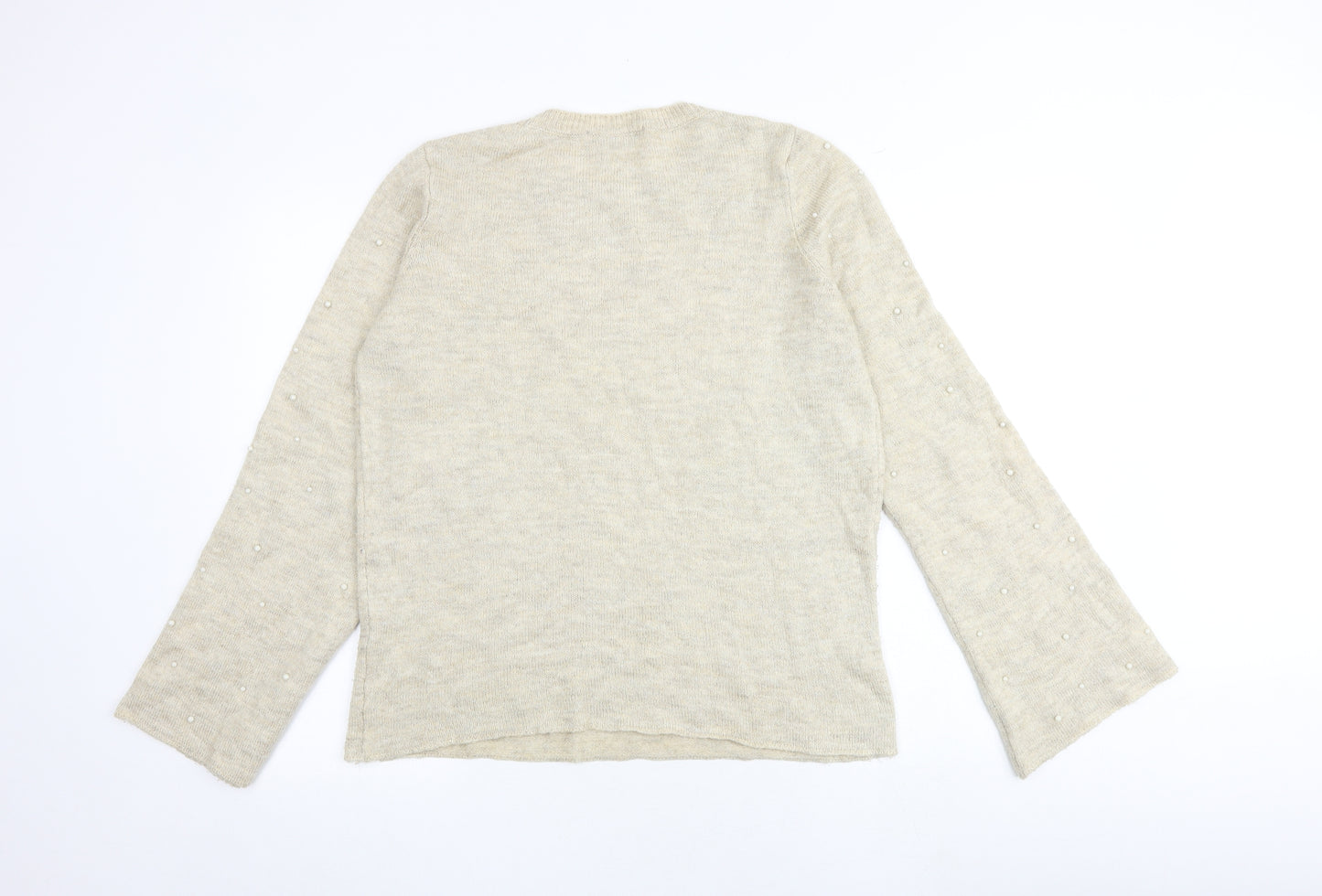 NEXT Womens Brown Round Neck Acrylic Pullover Jumper Size 12