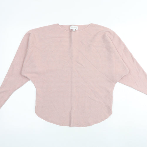 Apricot Womens Pink Round Neck Viscose Pullover Jumper Size 8