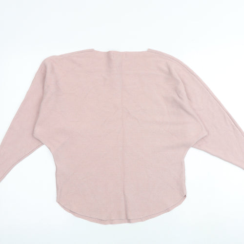 Apricot Womens Pink Round Neck Viscose Pullover Jumper Size 8