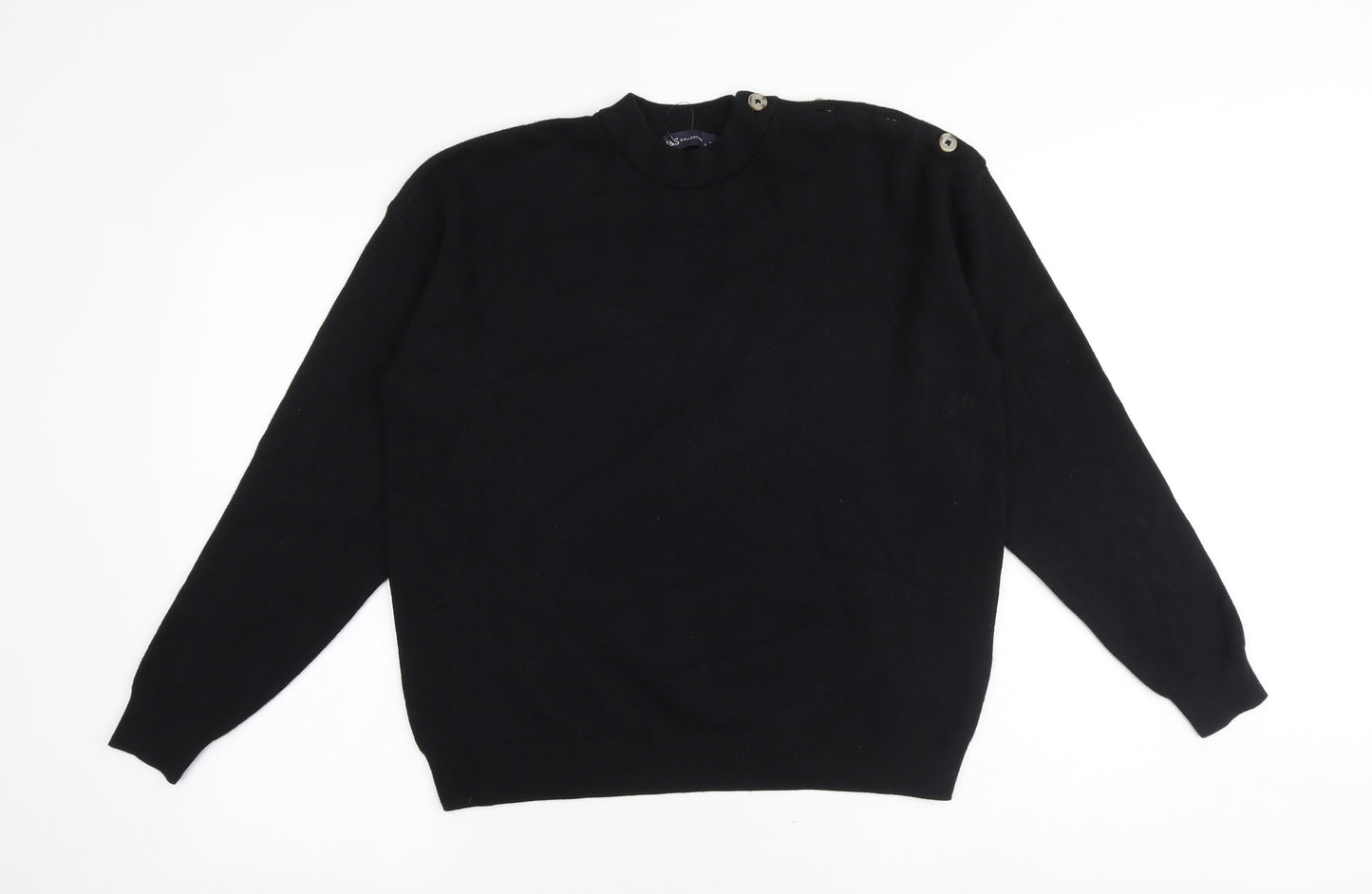 Marks and Spencer Womens Black Round Neck Viscose Pullover Jumper Size M