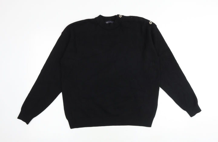 Marks and Spencer Womens Black Round Neck Viscose Pullover Jumper Size M