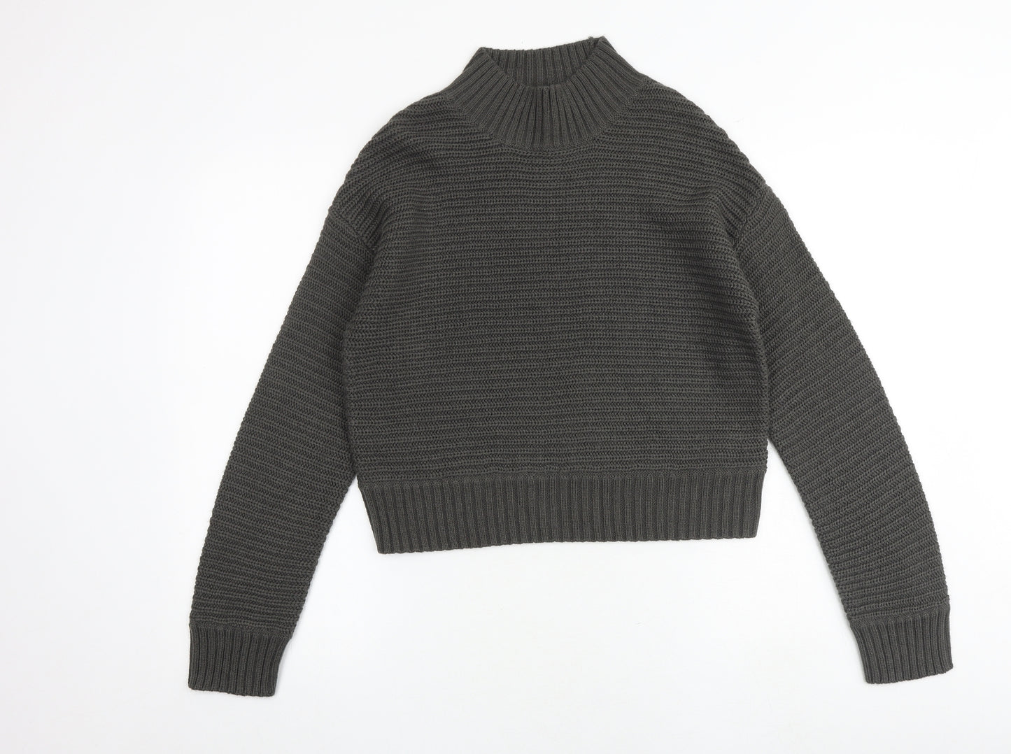 New Look Girls Grey High Neck Acrylic Pullover Jumper Size 14-15 Years Pullover