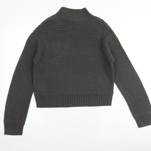 New Look Girls Grey High Neck Acrylic Pullover Jumper Size 14-15 Years Pullover