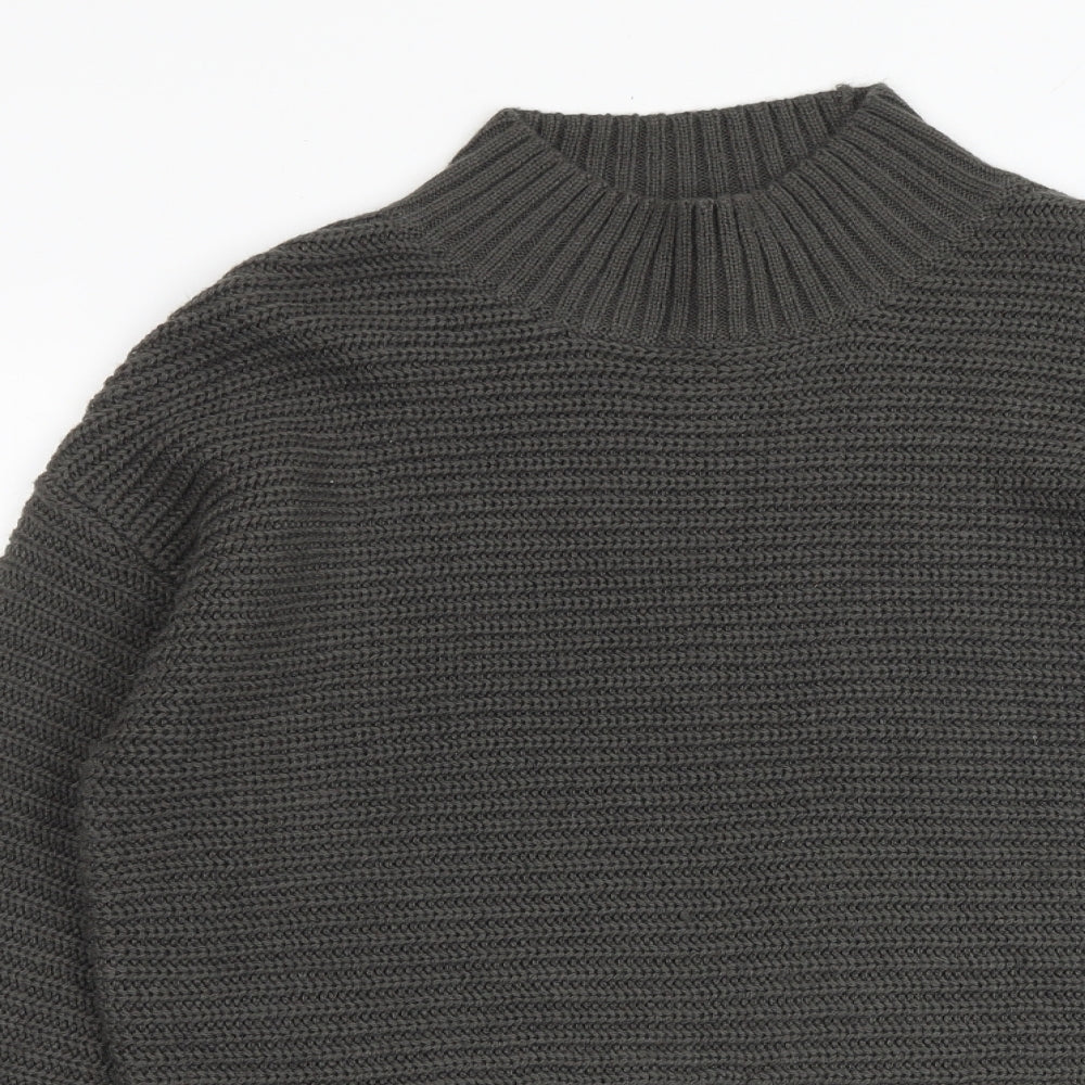 New Look Girls Grey High Neck Acrylic Pullover Jumper Size 14-15 Years Pullover