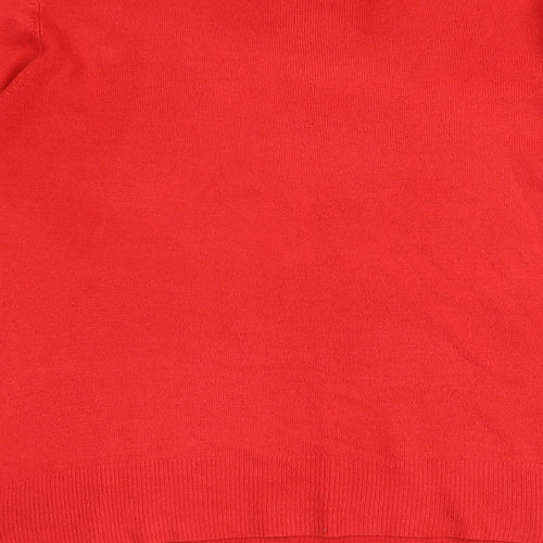 BHS Womens Red Round Neck Acrylic Pullover Jumper Size 14