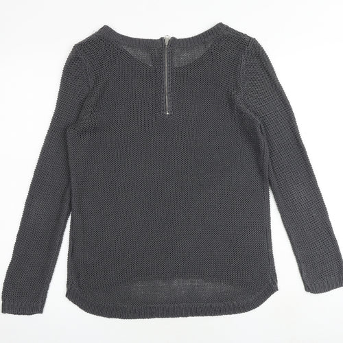 H&M Womens Grey Round Neck Acrylic Pullover Jumper Size S