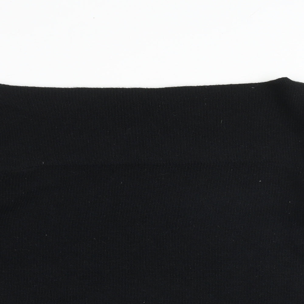 Topshop Womens Black Boat Neck Acrylic Pullover Jumper Size 10