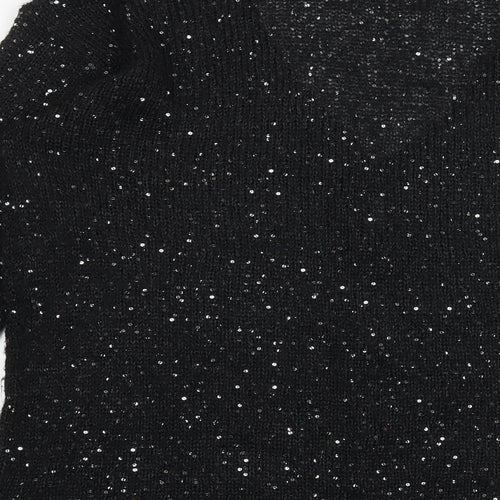 H&M Womens Black V-Neck Acrylic Cardigan Jumper Size L