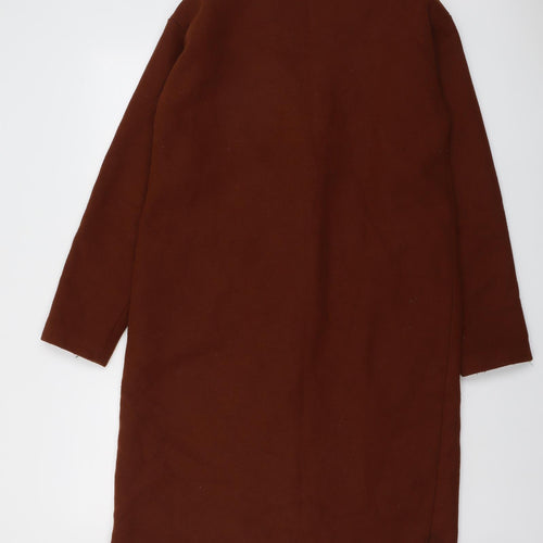 Pieces Womens Brown Overcoat Coat Size M Button