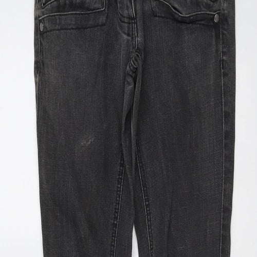 River Island Womens Grey Cotton Straight Jeans Size 8 L29 in Regular Button