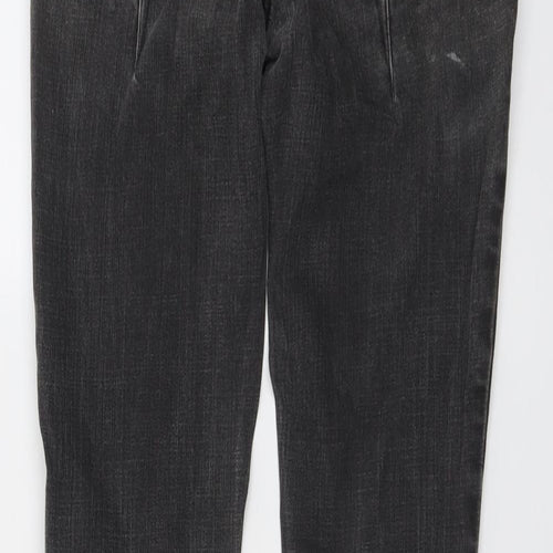 River Island Womens Grey Cotton Straight Jeans Size 8 L29 in Regular Button