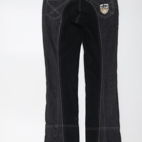 HKM Girls Grey Cotton Bootcut Jeans Size 10-11 Years Regular Button