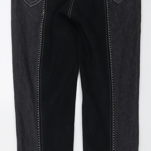 HKM Girls Grey Cotton Bootcut Jeans Size 10-11 Years Regular Button