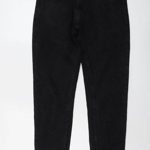 Zara Mens Black Cotton Skinny Jeans Size 32 in L32 in Regular Button