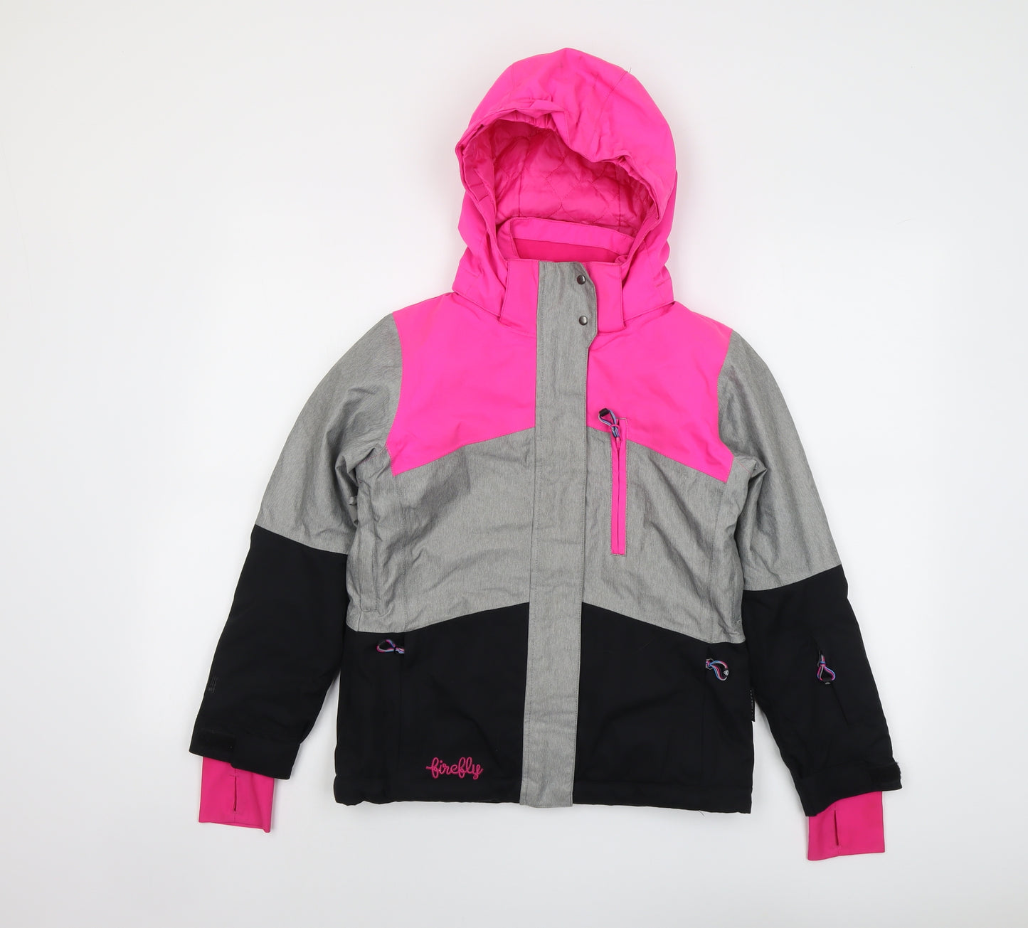 Firefly Girls Multicoloured Colourblock Windbreaker Jacket Size 10 Years Zip