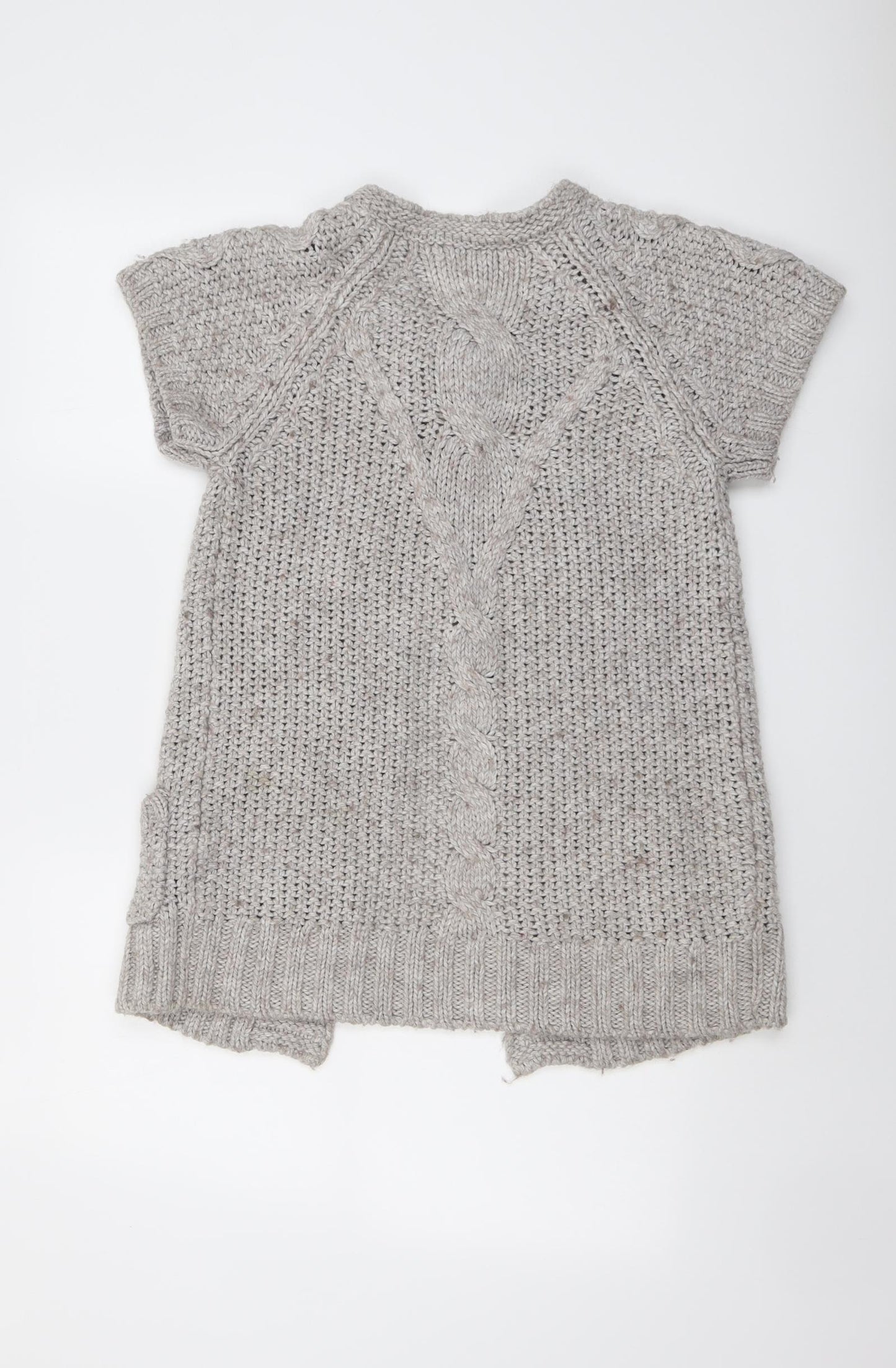 Indigo Womens Grey Round Neck Acrylic Cardigan Jumper Size 12