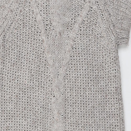 Indigo Womens Grey Round Neck Acrylic Cardigan Jumper Size 12