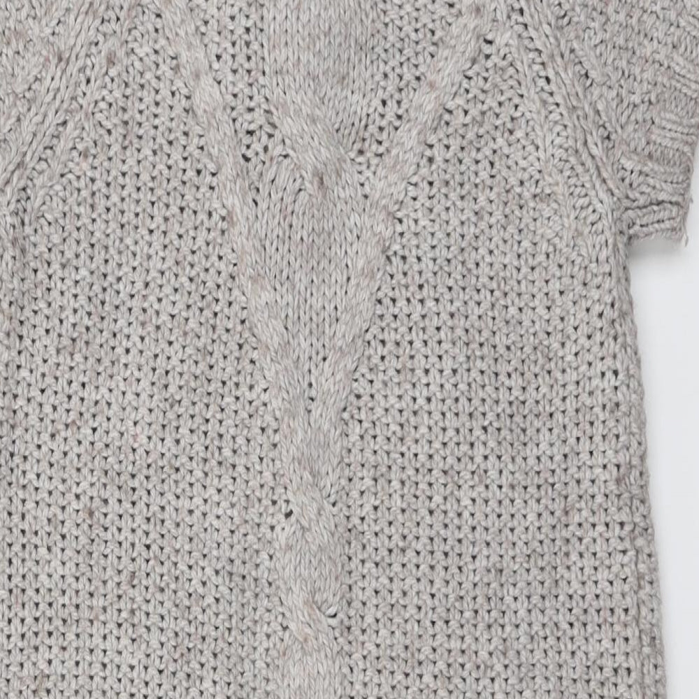 Indigo Womens Grey Round Neck Acrylic Cardigan Jumper Size 12