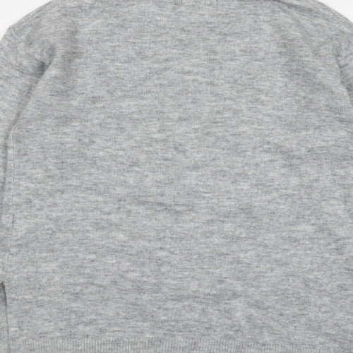 New Look Womens Grey Round Neck Acrylic Pullover Jumper Size S