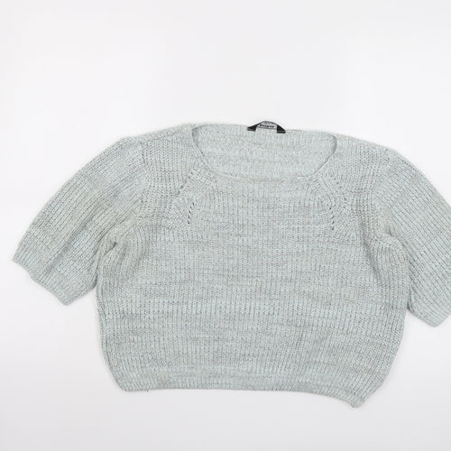 Miss Selfridge Womens Grey Round Neck Acrylic Pullover Jumper Size 12
