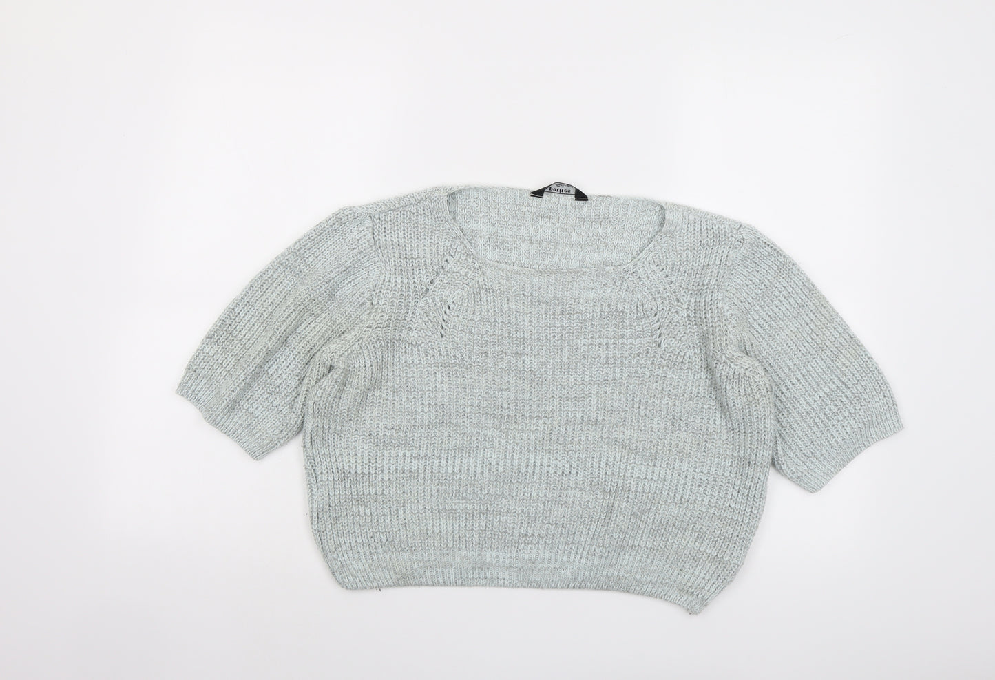 Miss Selfridge Womens Grey Round Neck Acrylic Pullover Jumper Size 12