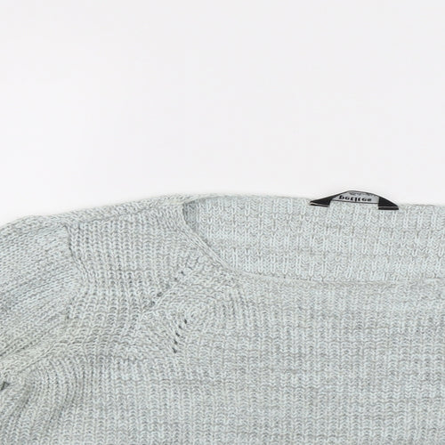 Miss Selfridge Womens Grey Round Neck Acrylic Pullover Jumper Size 12