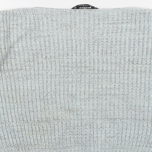 Miss Selfridge Womens Grey Round Neck Acrylic Pullover Jumper Size 12
