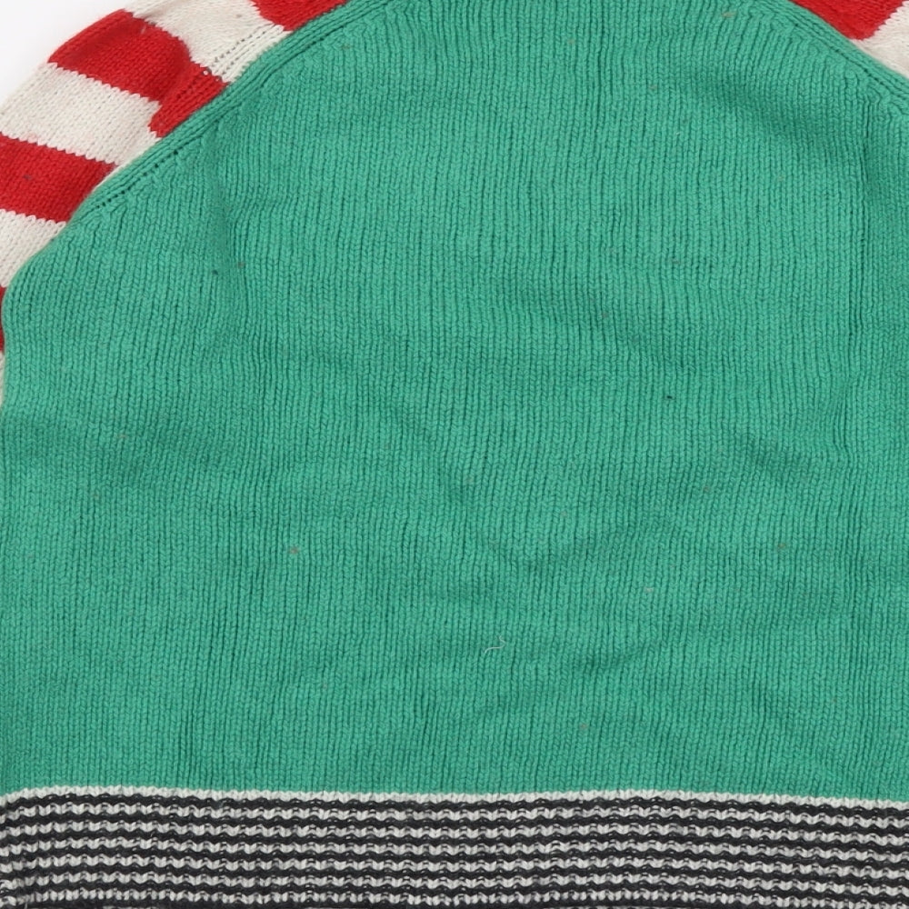 Cath Kidston Womens Multicoloured Round Neck Geometric Viscose Pullover Jumper Size M - Bah Humbug! Christmas