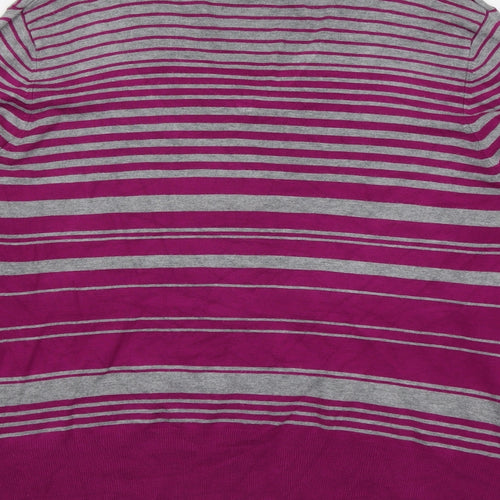 Debenhams Womens Purple V-Neck Striped Viscose Pullover Jumper Size 22