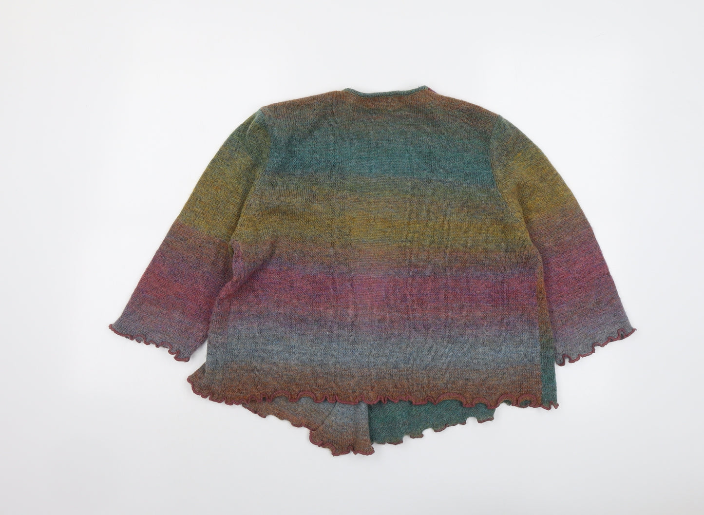 Aimee Womens Multicoloured V-Neck Acrylic Cardigan Jumper Size M