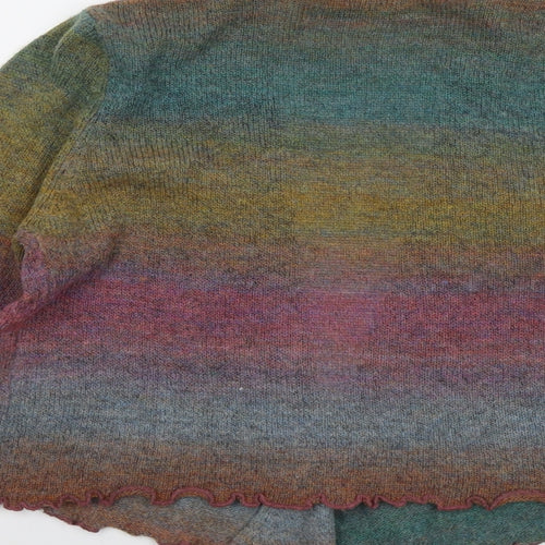 Aimee Womens Multicoloured V-Neck Acrylic Cardigan Jumper Size M