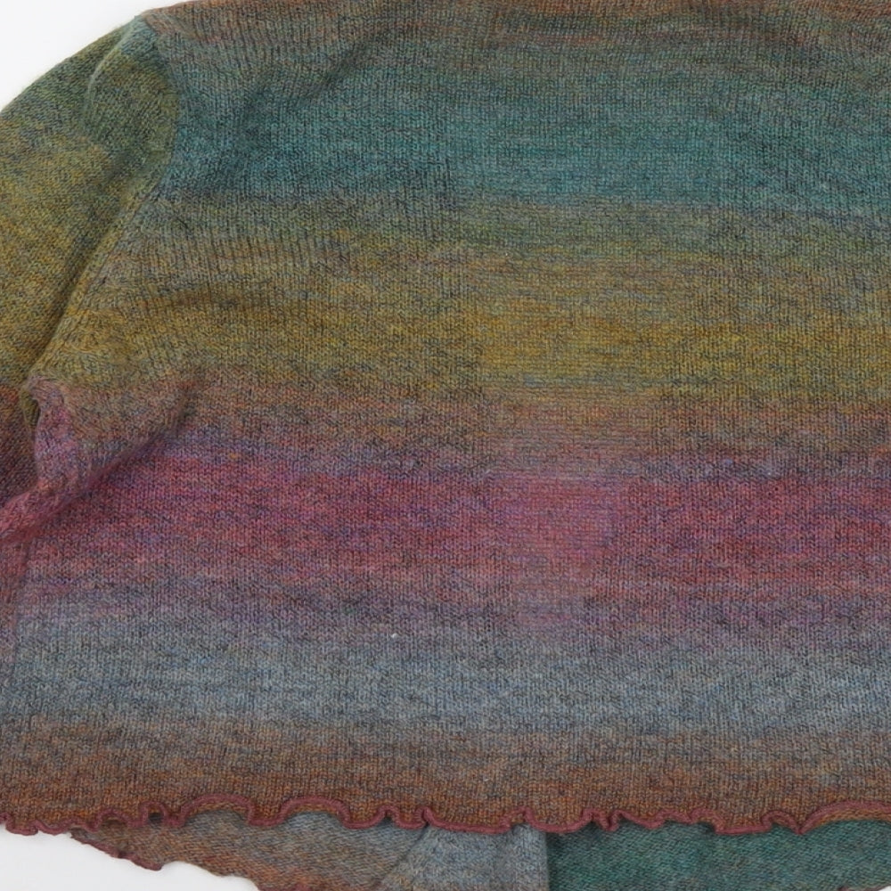 Aimee Womens Multicoloured V-Neck Acrylic Cardigan Jumper Size M