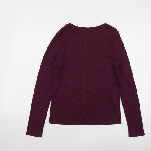 ASOS Womens Red Viscose Basic T-Shirt Size 12 V-Neck - Ribbed