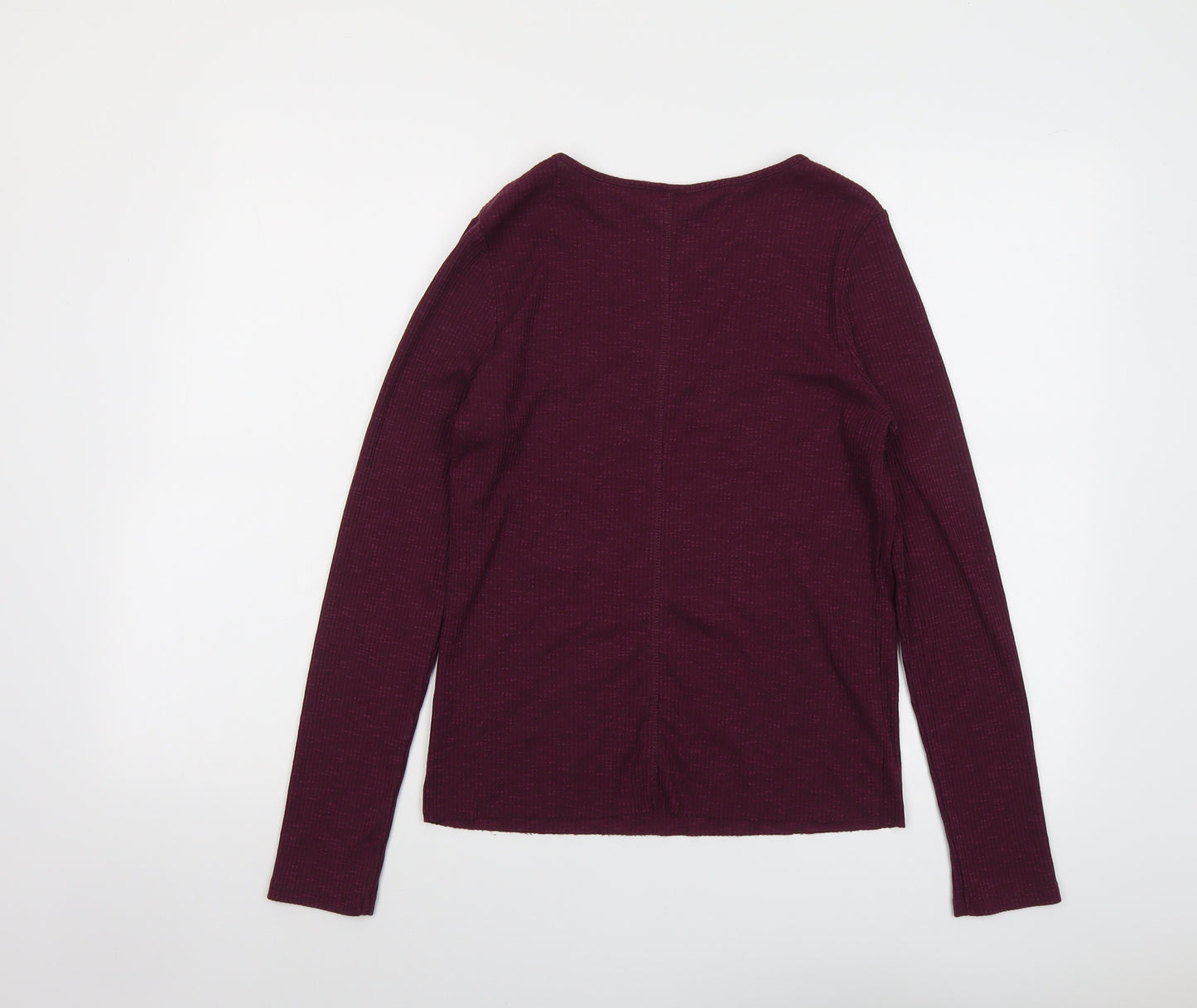 ASOS Womens Red Viscose Basic T-Shirt Size 12 V-Neck - Ribbed