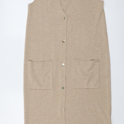 Lindex Womens Beige V-Neck Polyester Cardigan Jumper Size XS