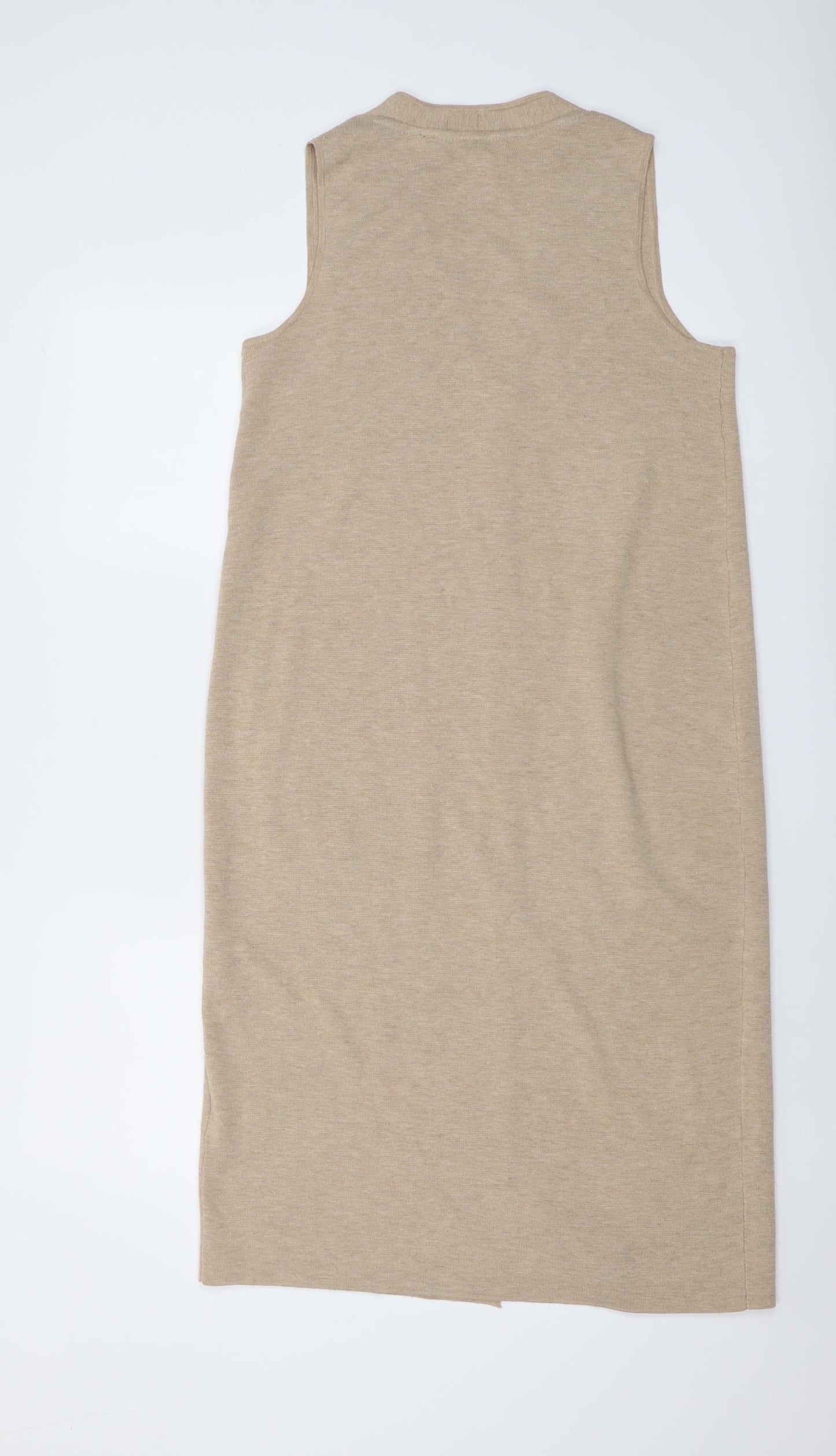 Lindex Womens Beige V-Neck Polyester Cardigan Jumper Size XS