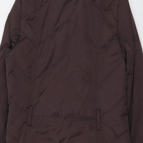 Debenhams Womens Brown Overcoat Coat Size 10 Zip