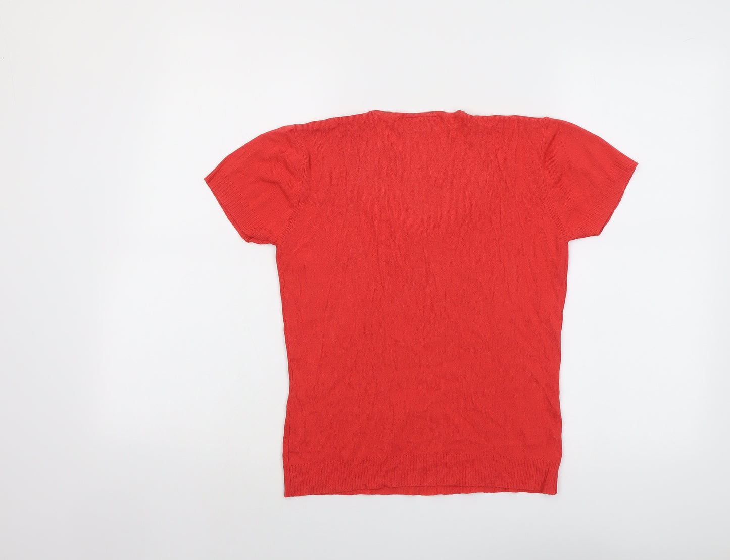 Wallis Womens Red Scoop Neck Viscose Pullover Jumper Size 12