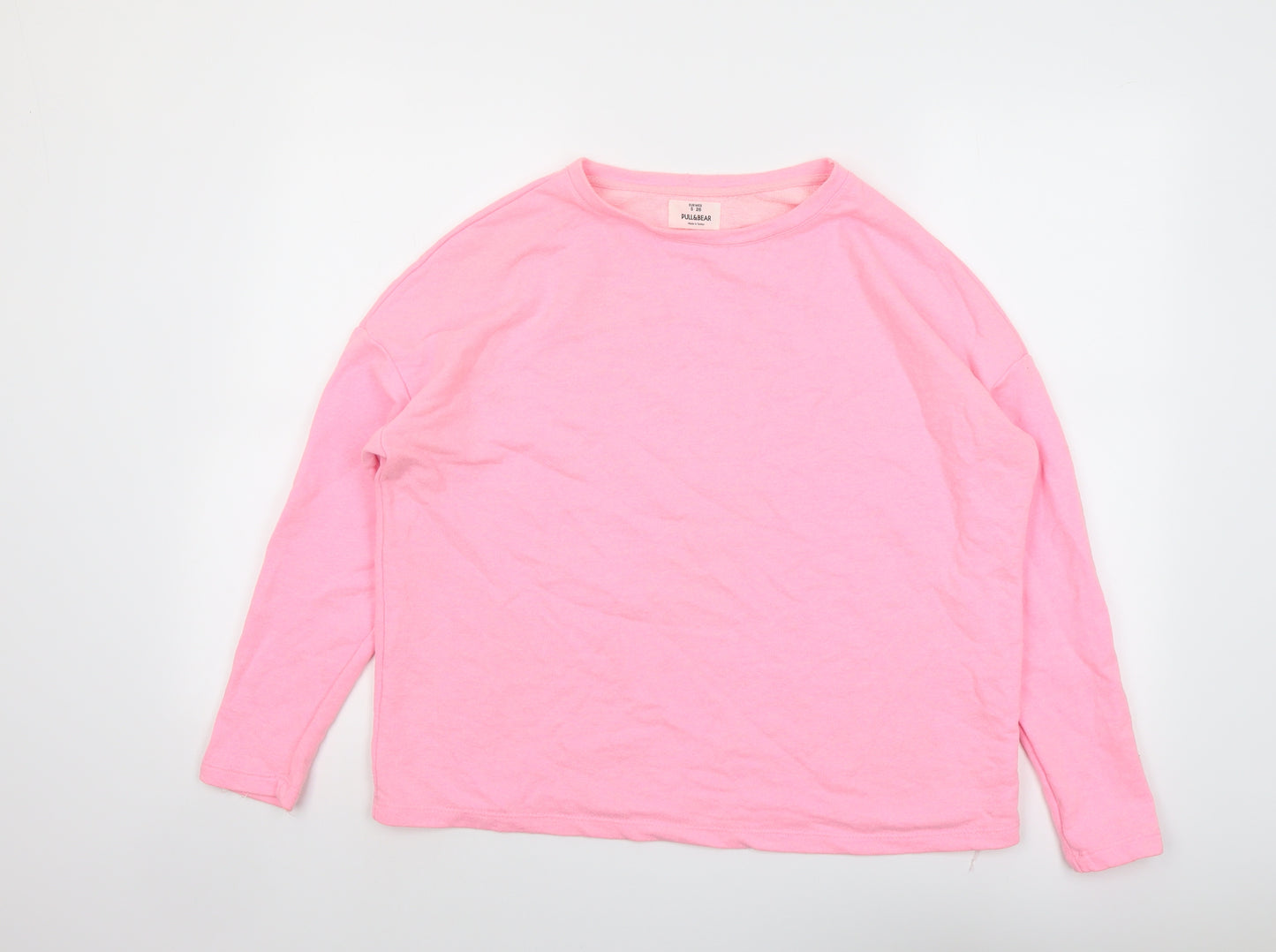 Pull&Bear Womens Pink Cotton Pullover Sweatshirt Size S Pullover