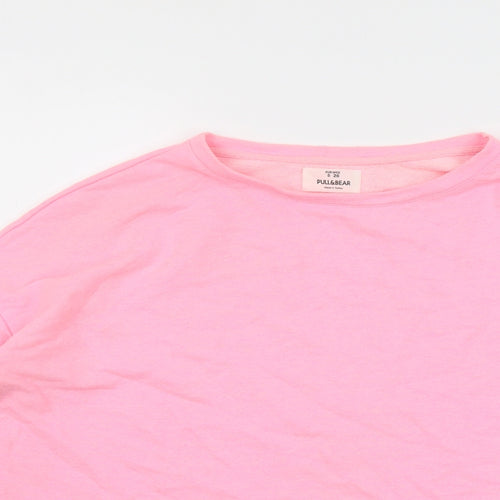 Pull&Bear Womens Pink Cotton Pullover Sweatshirt Size S Pullover