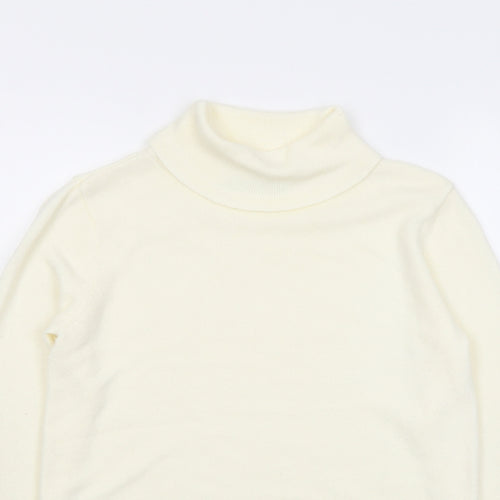 Marks and Spencer Womens Ivory Roll Neck Acrylic Pullover Jumper Size 8