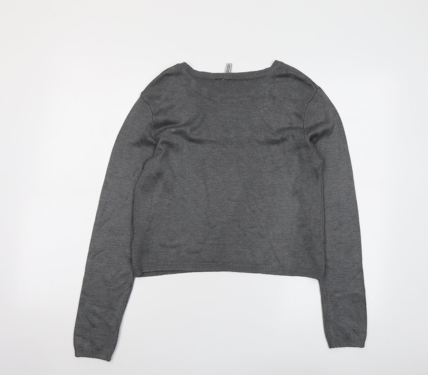 H&M Womens Grey Round Neck Acrylic Pullover Jumper Size S
