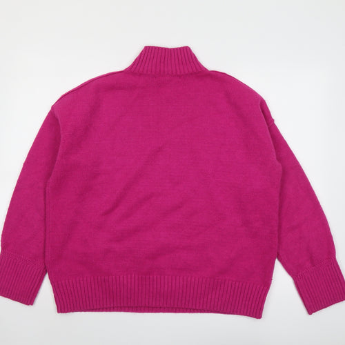 NEXT Womens Pink High Neck Acrylic Pullover Jumper Size M