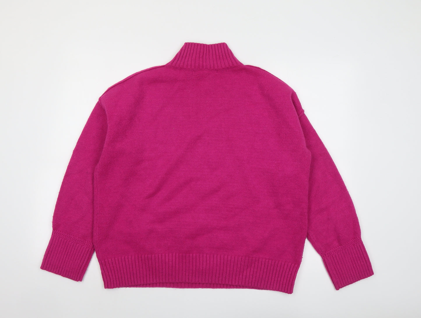 NEXT Womens Pink High Neck Acrylic Pullover Jumper Size M