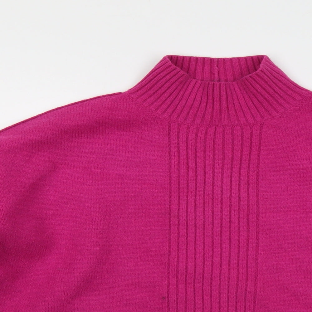 NEXT Womens Pink High Neck Acrylic Pullover Jumper Size M